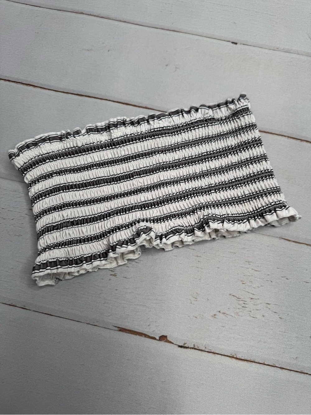 ZAFUL Striped Smocked Bandeau Tube Top Size 6